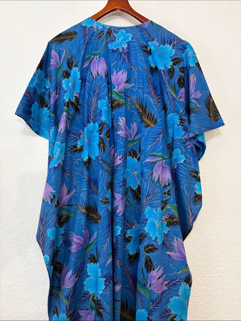Vintage Handmade Plantation Stitchery Floral Hawaiian Dress Mumu - Picture 10 of 12